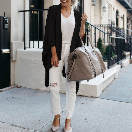 Women’s Mid-Length Knitted Cardigan | Cozy Irregular Winter Style