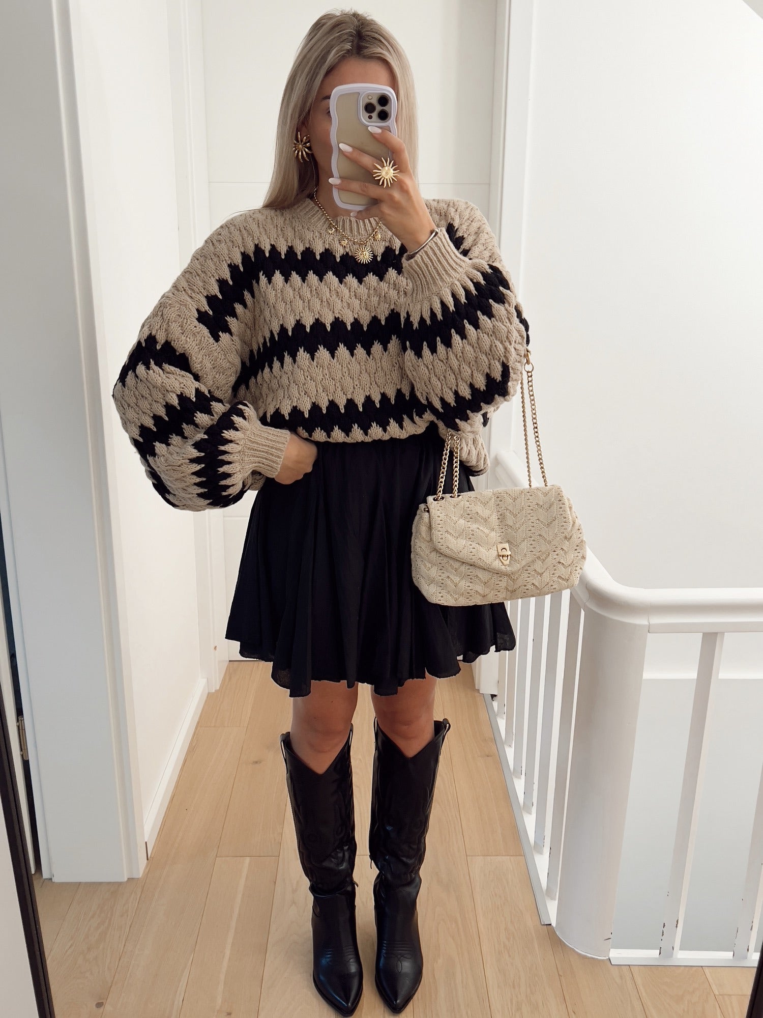 Women’s Striped Knitted Sweater | Trendy Loose Winter Pullover