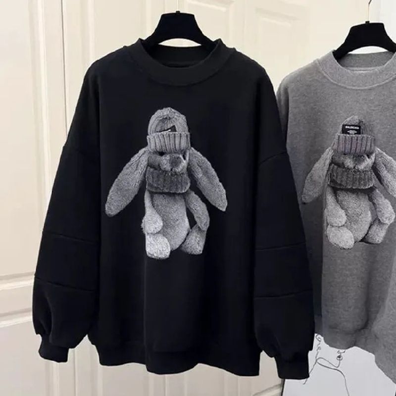 Women’s Fashion Doll Sweatshirt | Loose Fit Trendy Pullover