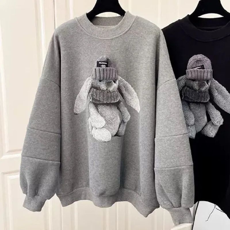 Women’s Fashion Doll Sweatshirt | Loose Fit Trendy Pullover