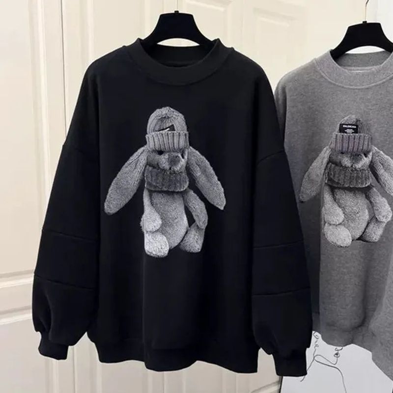Women’s Fashion Doll Sweatshirt | Loose Fit Trendy Pullover