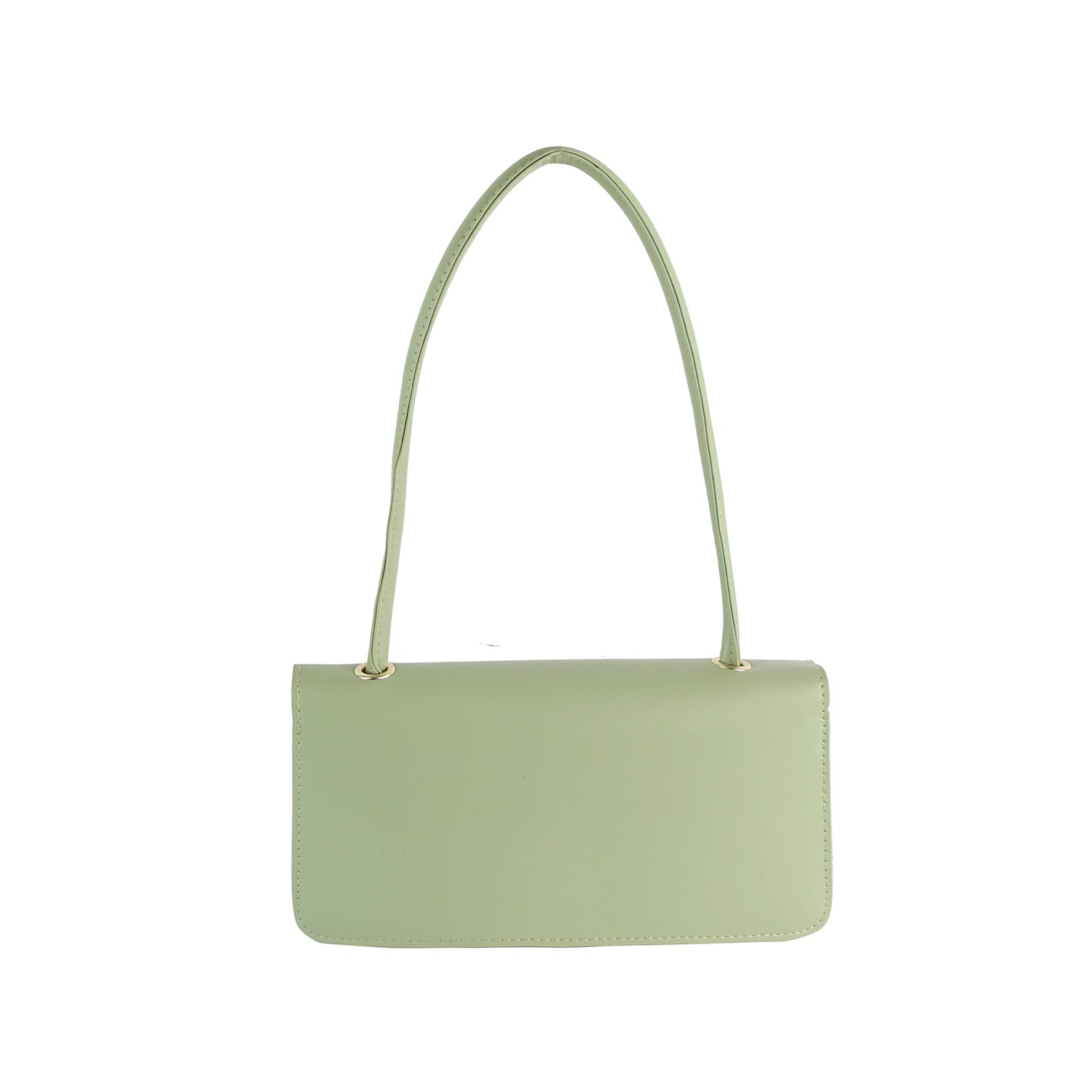 Top Handle Boxy Shoulder Bag | Chic Gold Clasp Handbag