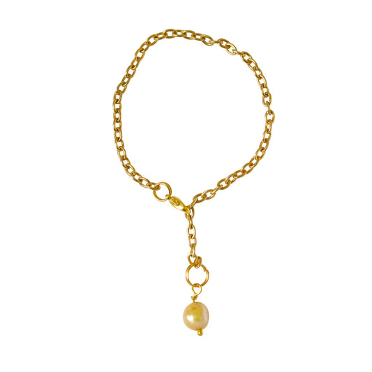 Gold Freshwater Pearl Bracelet & Anklet | Adjustable Elegant