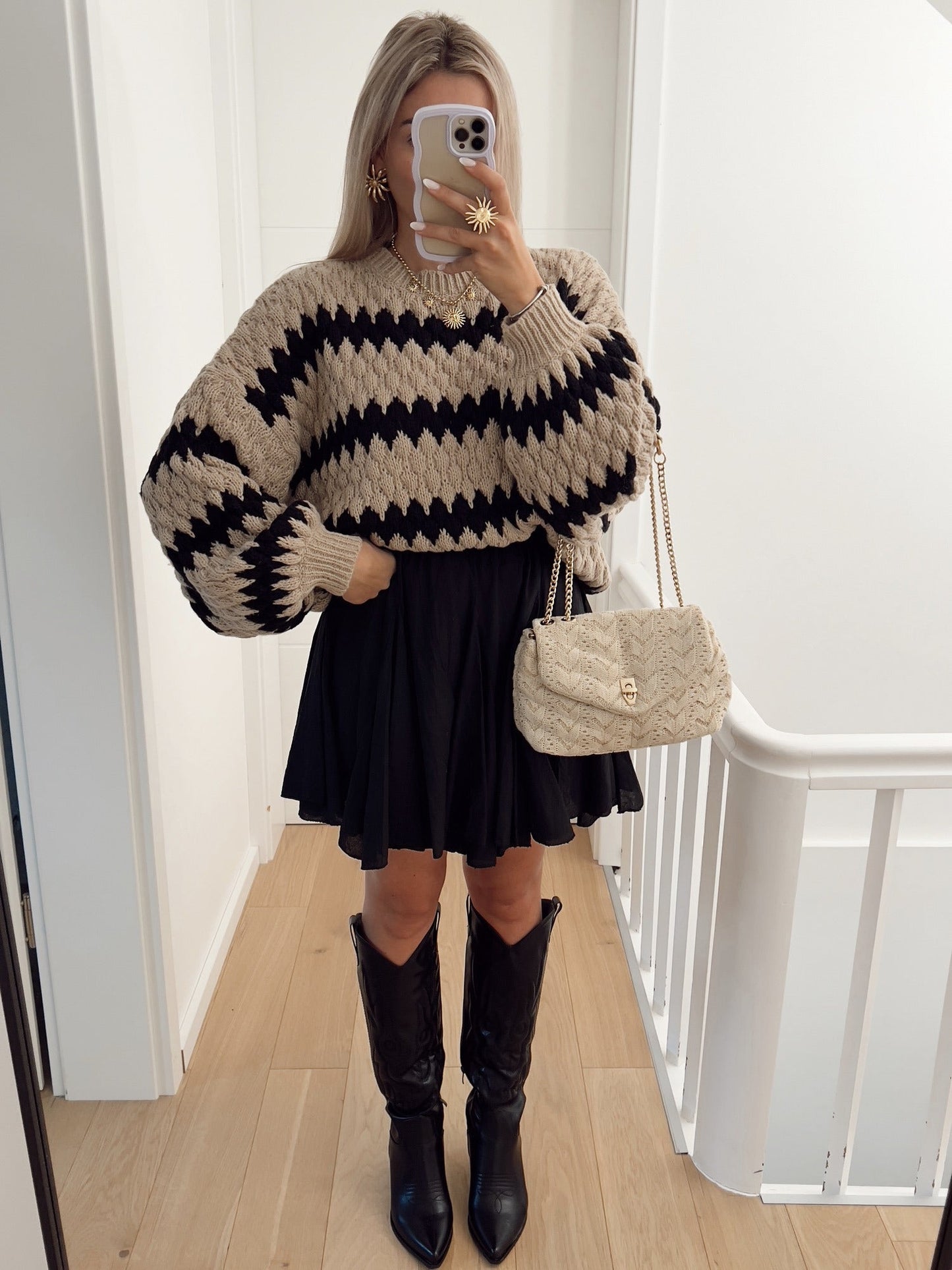 Women’s Striped Knitted Sweater | Trendy Loose Winter Pullover