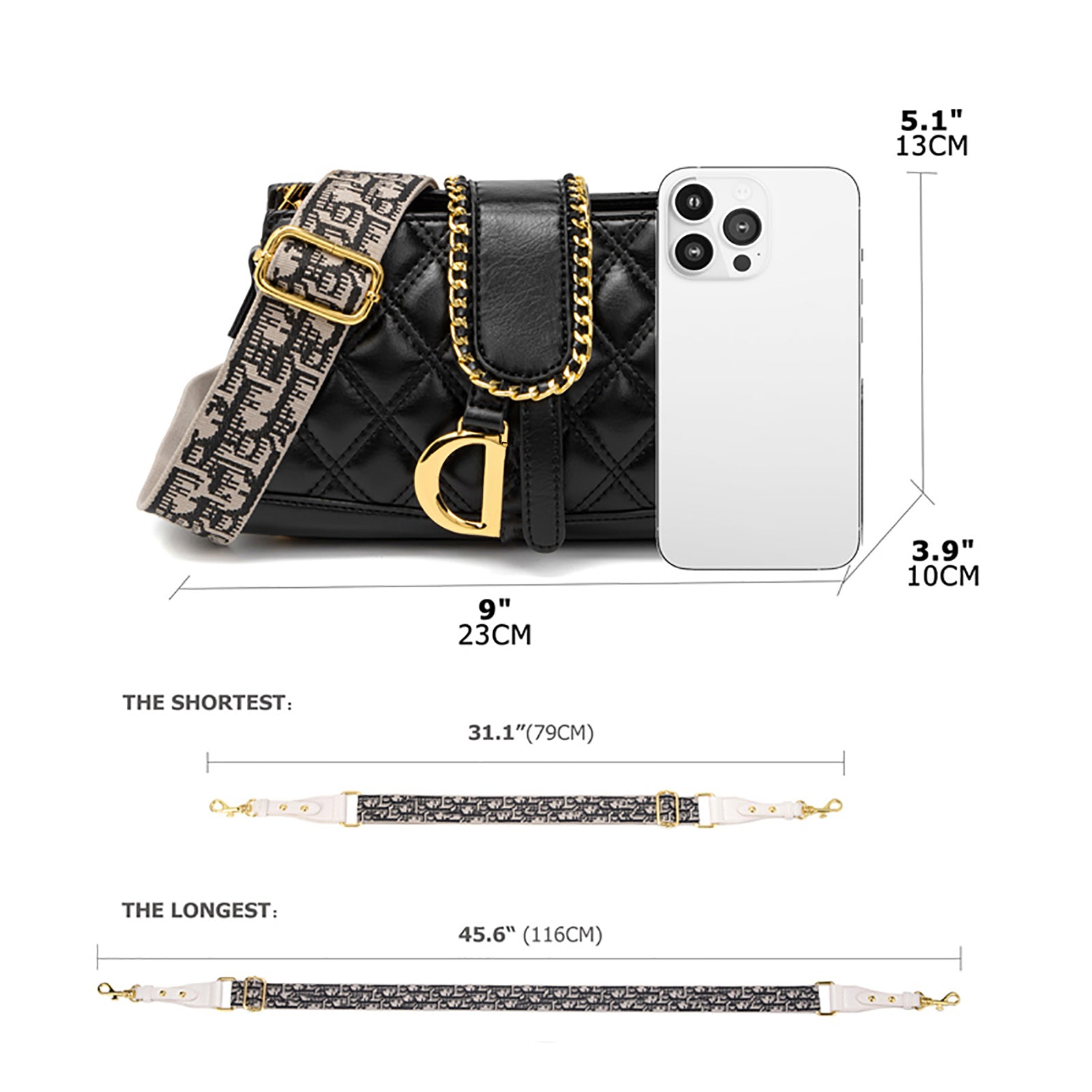 Quilted Shoulder Handbag for Women | Elegant Pearl Chain Purse