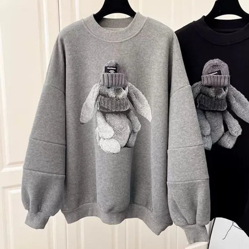 Women’s Fashion Doll Sweatshirt | Loose Fit Trendy Pullover