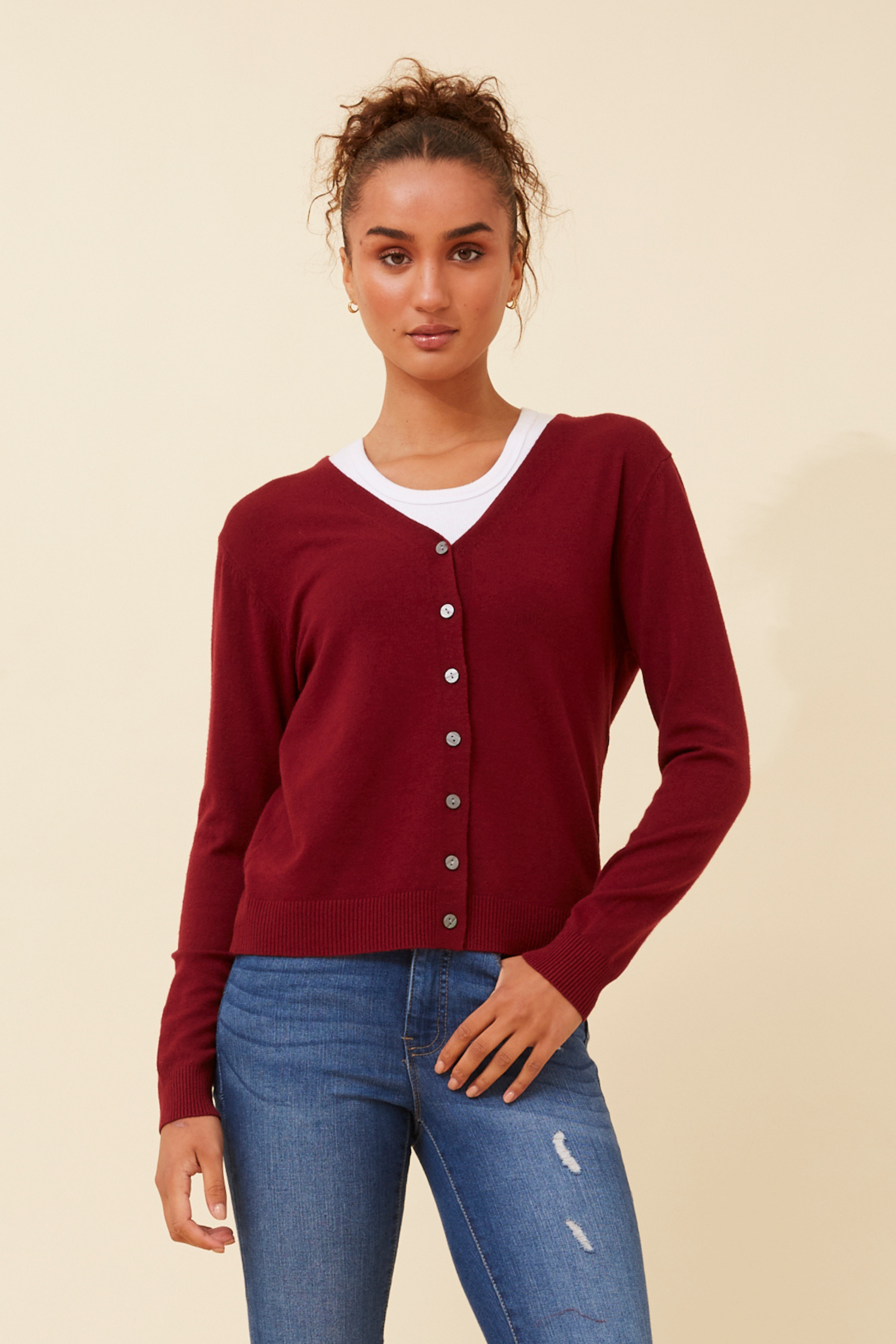 Collette Lightweight Cardigan | Soft Button-Front Women’s Knit
